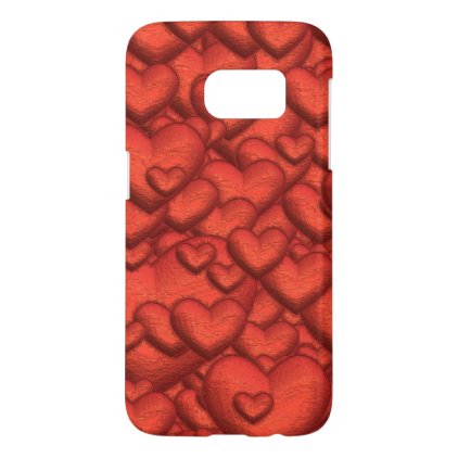 Shimmering hearts deep red samsung galaxy s7 case