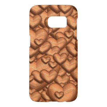 Shimmering hearts peach samsung galaxy s7 case