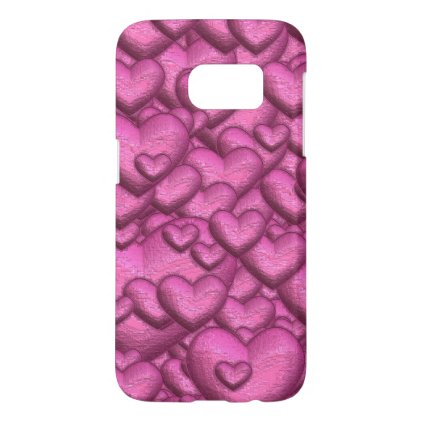 Shimmering hearts pink samsung galaxy s7 case