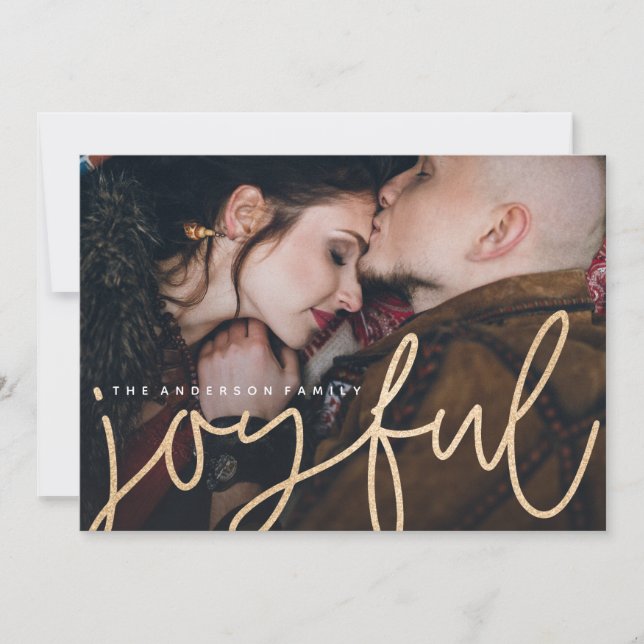 Shimmering Joyful Photo Card (Front)