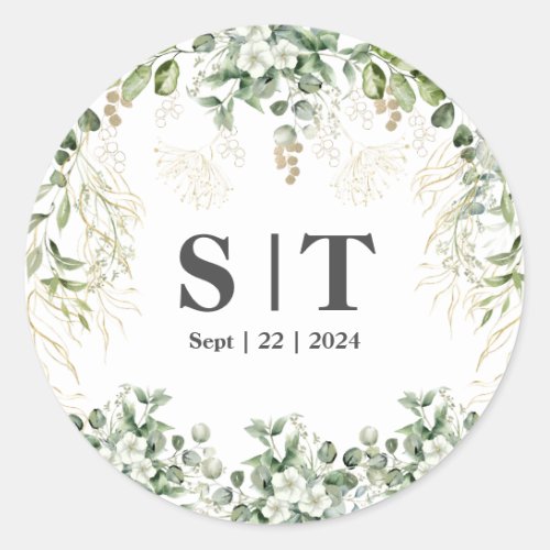 Shimmering Leaves Personalized Botanical Sticker