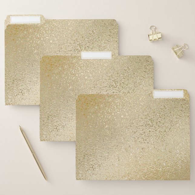 Shimmering light gold iridescent texture file folder (Set)