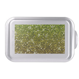 Shimmering Light Green Gold Glitters Cake Pan