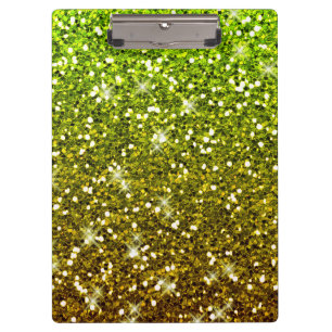 Shimmering Light Green Gold Glitters Clipboard