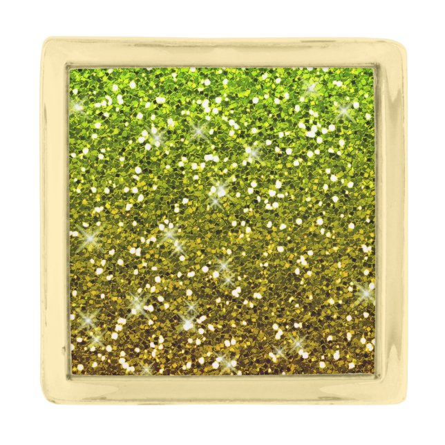 Shimmering Light Green Gold Glitters Finish Lapel Pin (Front)