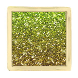 Shimmering Light Green Gold Glitters Gold Finish Lapel Pin