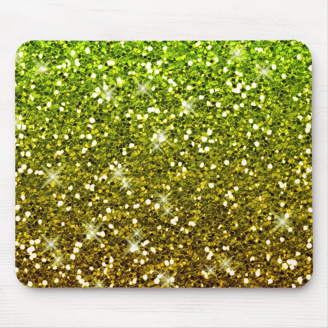 Shimmering Light Green Gold Glitters Mouse Pad (Front)