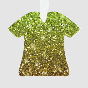 Shimmering Light Green Gold Glitters Ornament