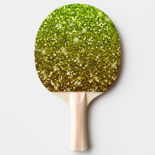 Shimmering Light Green Gold Glitters Ping-Pong Paddle