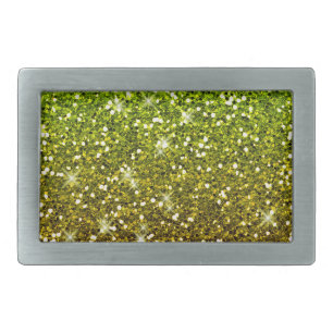 Shimmering Light Green Gold Glitters Rectangular Belt Buckle