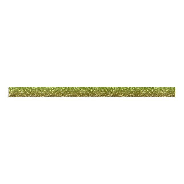 Shimmering Light Green Gold Glitters Satin Ribbon (Front)