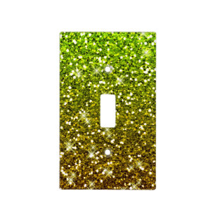 Shimmering Light Green Gold Glitters Switch Cover