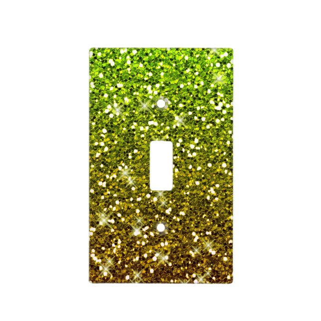 Shimmering Light Green Gold Glitters Switch Cover (Front)