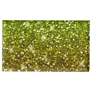 Shimmering Light Green Gold Glitters Table Card Holder