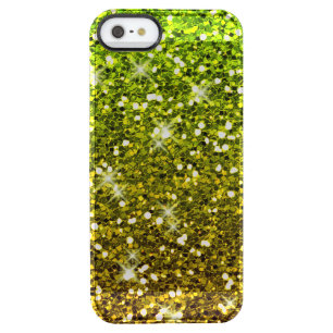 Shimmering Light Green Gold Glitters Clear iPhone SE/5/5s Case