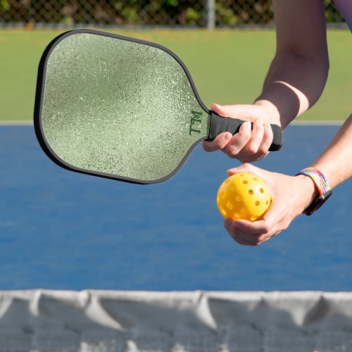 Shimmering light_green iridescent texture pickleball paddle