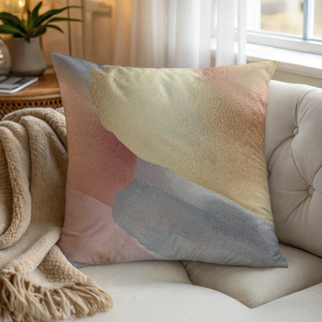 Shimmering look brushstrokes throw pillow (Creator Uploaded)