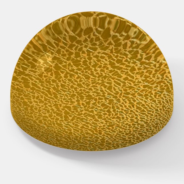 Shimmering Metallic Gold Accent Dome Paperweight (Angled)