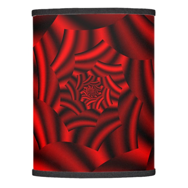 Shimmering  Metallic Red Rose Spiral Lamp Shade (Front)