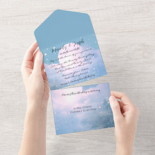 Shimmering Moon All in One Wedding Invite