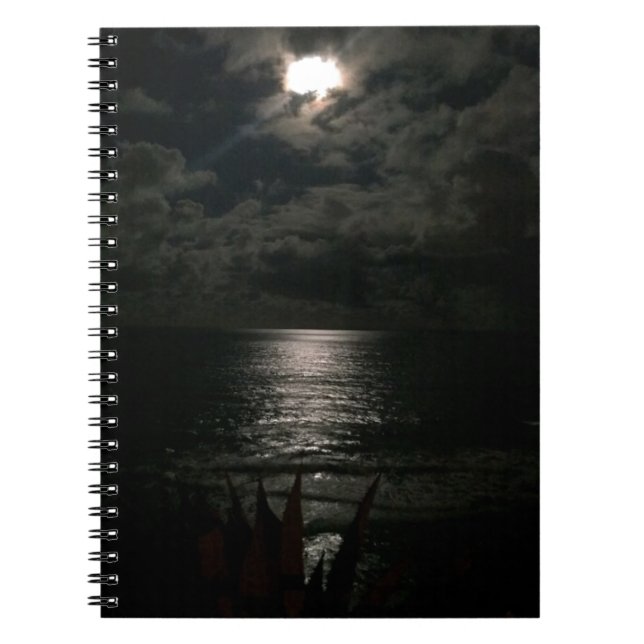 Shimmering Moon Light Reflecting On The Ocean Notebook (Front)
