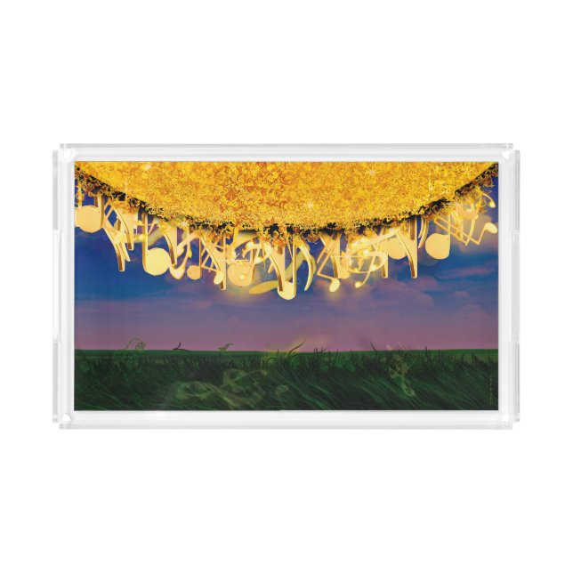 Shimmering Notes of Gold Acrylic Tray (Front)