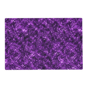 Shimmering Ocean Glamour Purple Glitter Placemat