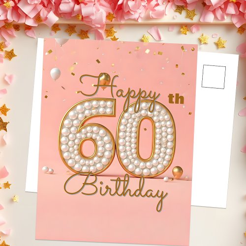 Shimmering Pearls and Gold Accents 60th Birthday