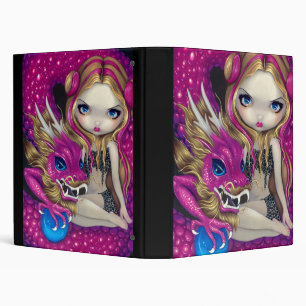 Shimmering Pink Dragon BINDER fairy fantasy