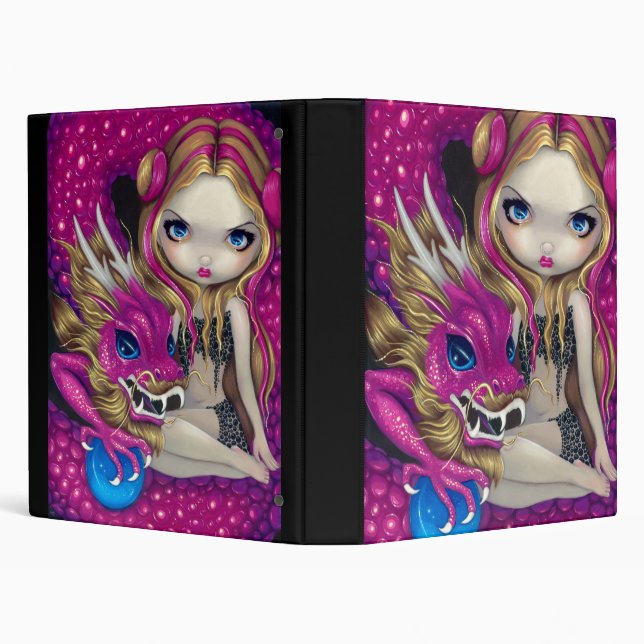 Shimmering Pink Dragon BINDER fairy fantasy (Background)