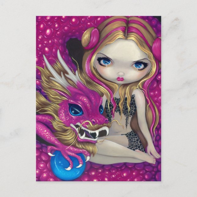 "Shimmering Pink Dragon" Postcard (Front)