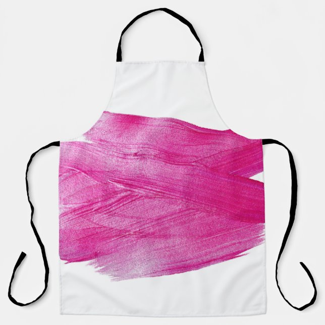 Shimmering Pink Foil: Watercolor Abstract Apron (Front)