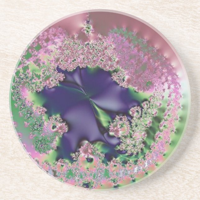 Shimmering Pink Portal to Purple Drink Coaster (Front)