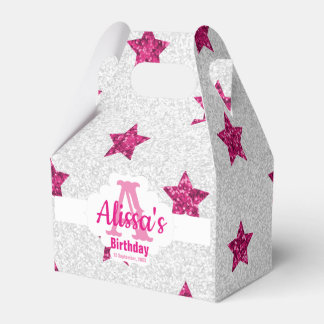 Shimmering Pink Stars Favor Box