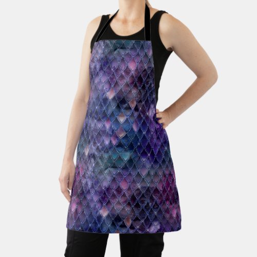 Shimmering Purple Ombre  Glitter Dragon Scales Apron