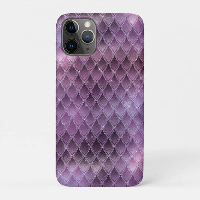 Shimmering Purple Ombre & Glitter Dragon Scales Case-Mate iPhone Case (Back)