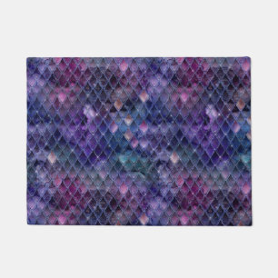 Shimmering Purple Ombre & Glitter Dragon Scales Doormat