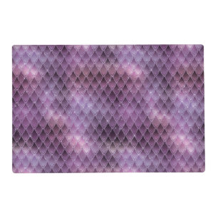 Shimmering Purple Ombre & Glitter Dragon Scales Placemat
