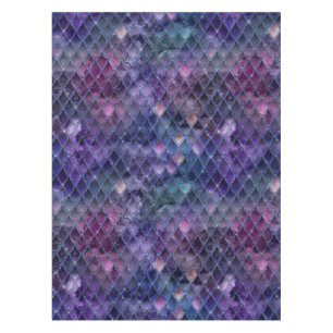 Shimmering Purple Ombre & Glitter Dragon Scales Tablecloth