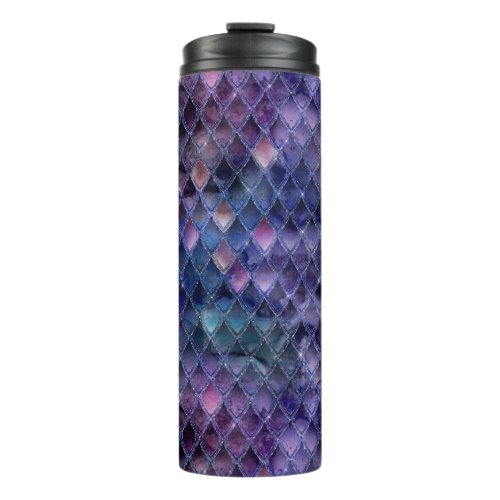 Shimmering Purple Ombre  Glitter Dragon Scales Thermal Tumbler