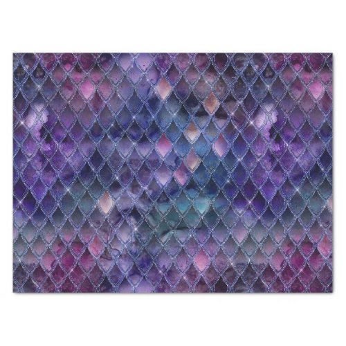 Shimmering Purple Ombre  Glitter Dragon Scales Tissue Paper