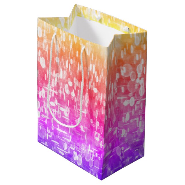 Shimmering Rainbow Colors Medium Gift Bag (Front Angled)