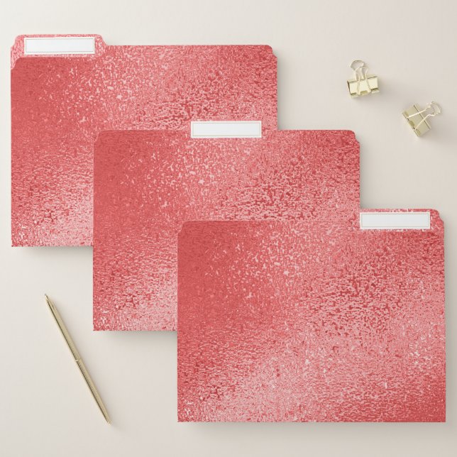 Shimmering red iridescent texture file folder (Set)