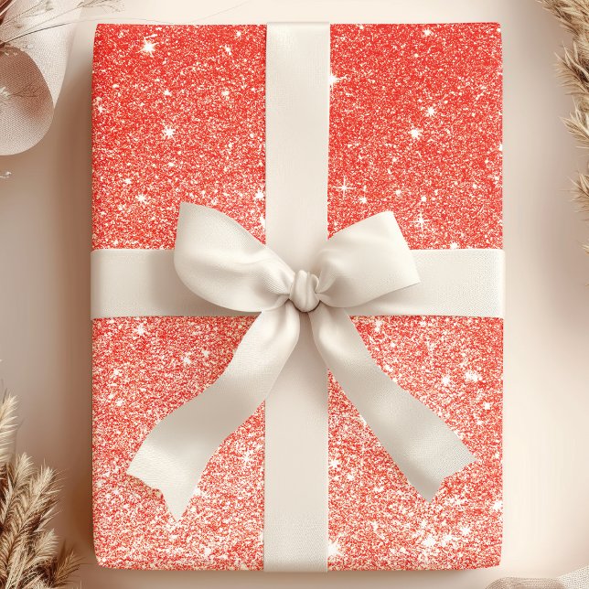 Shimmering Red Ombre Glitter Wrapping Paper (Creator Uploaded)