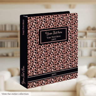 Shimmering Rose Gold Black Memory Binder Elegant