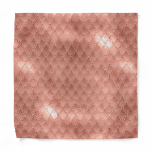Shimmering Rose Gold Glitter Dragon Scales Bandana
