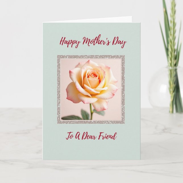 Shimmering Rose Mothers Day Card (Front)