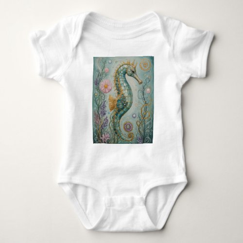 Shimmering Seahorse Sanctuary Baby Bodysuit