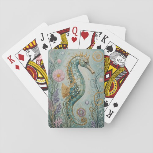 Shimmering Seahorse Sanctuary Poker Cards