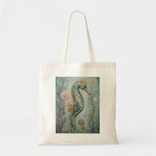 Shimmering Seahorse Sanctuary Tote Bag